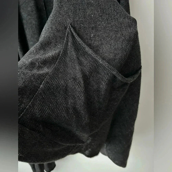 Eskandar linen  open front cardigan sweater - Picture 8 of 15